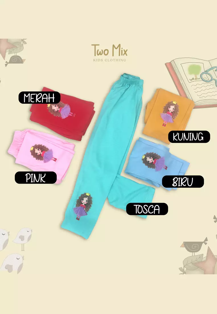 Two Mix Celana Legging Anak Perempuan / Leging Anak Cewek Motif Gajah Lucu Imut usia 1-12 tahun 4190