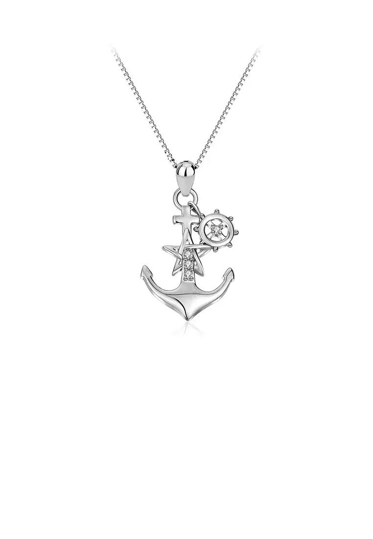 Gold necklace hotsell with anchor pendant