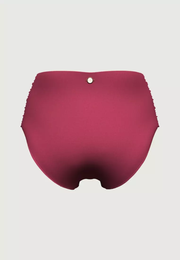 Core Solid玫紅色高腰比基尼下裝