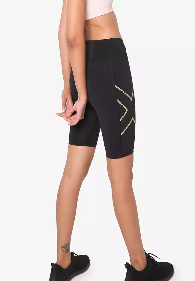 Buy 2XU MCS Running Women Shorts Black Gold Reflective Online in