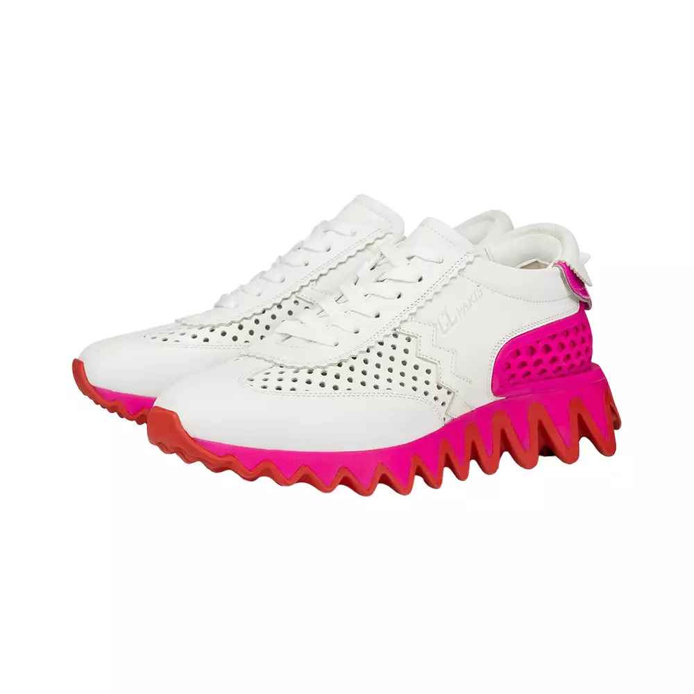 Christian Louboutin Loubishark Calfskin Sneakers - White - 38.5