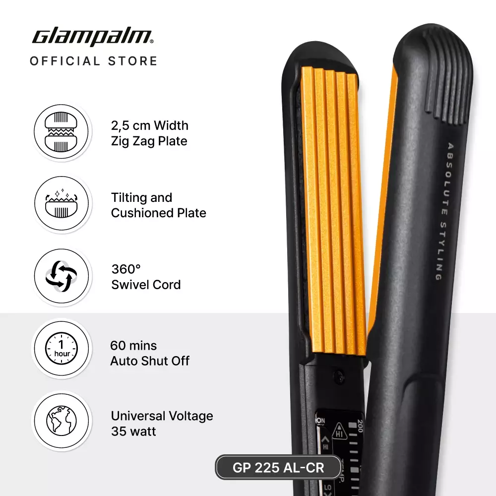 Glampalm Catokan Genteng Akar Rambut / Hair Crimper GP225ALCR