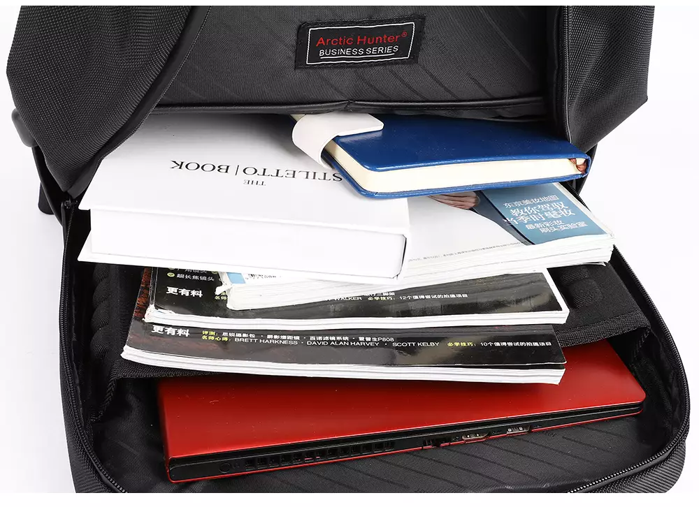 Arctic Hunter B00120 Tas Ransel Backpack Laptop Kerja pria 15.6 Inch USB - GREY