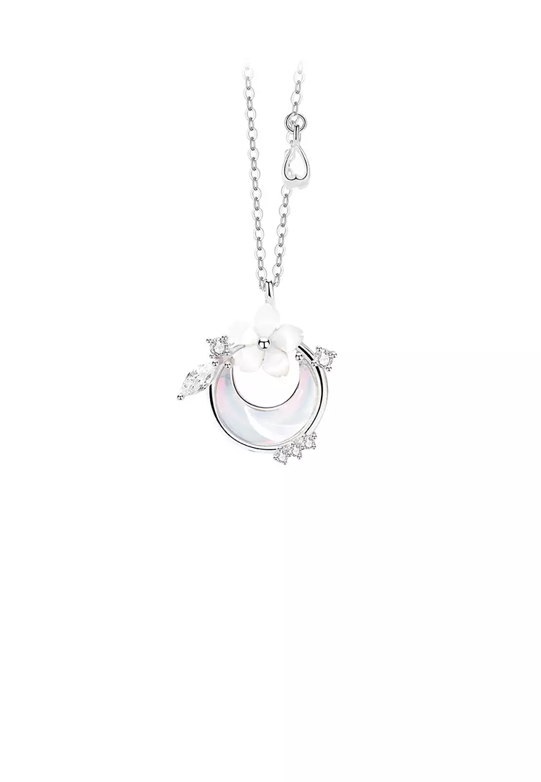 Buy Mooclife 925 Sterling Silver Fashion Simple Flower Moon Shell