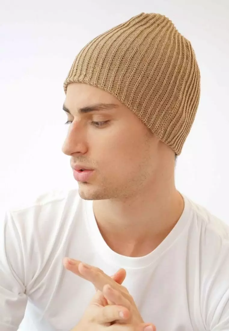 Houseofcuff Topi Kupluk Rajut Beanie Hat Polos Topi Gunung Krim tua