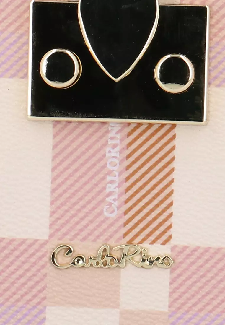 CR Dainty Check Crossbody Bag - Peach