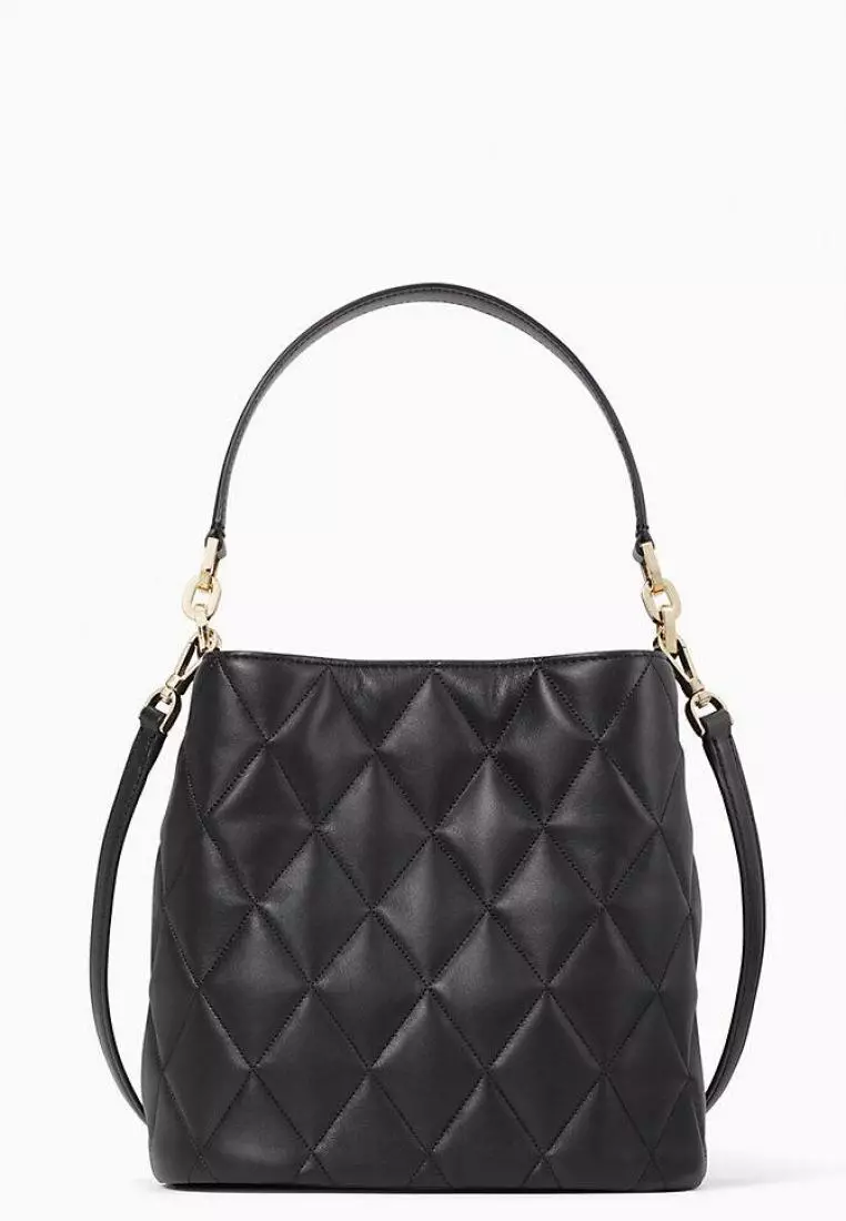 Kate Spade Carey Quilted Leather Bucket Bag Black