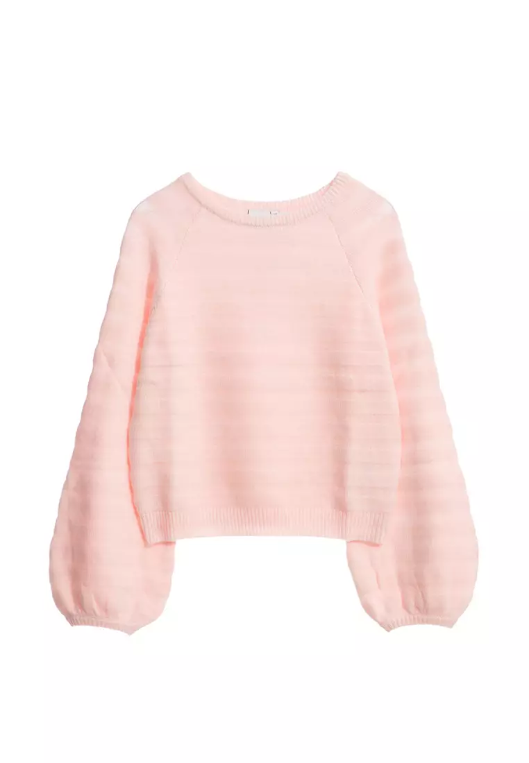 Long Sleeve Pink Knit Top