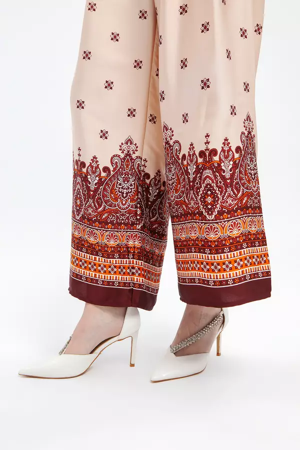 MINIMAL - Rynn - Kulot Lebar Motif Etnik - Pink