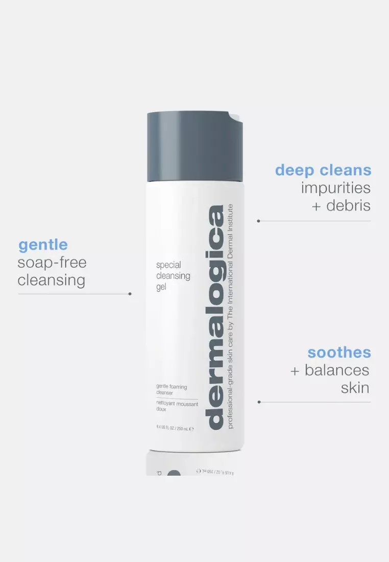 special cleansing gel, washes away impurities