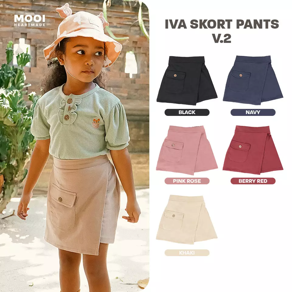 Mooi Rok Celana Skort Anak Perempuan Iva Skort Pants - Black