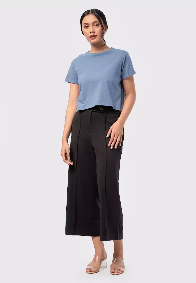 Basic Cropped Cotton T-Shirt