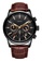 LIGE black and brown LIGE Chronograph Unisex IP Black Stainless Steel Quartz Watch 43mm, black dial, on Brown Leather Strap 6A0A8ACD62B4A9GS_1