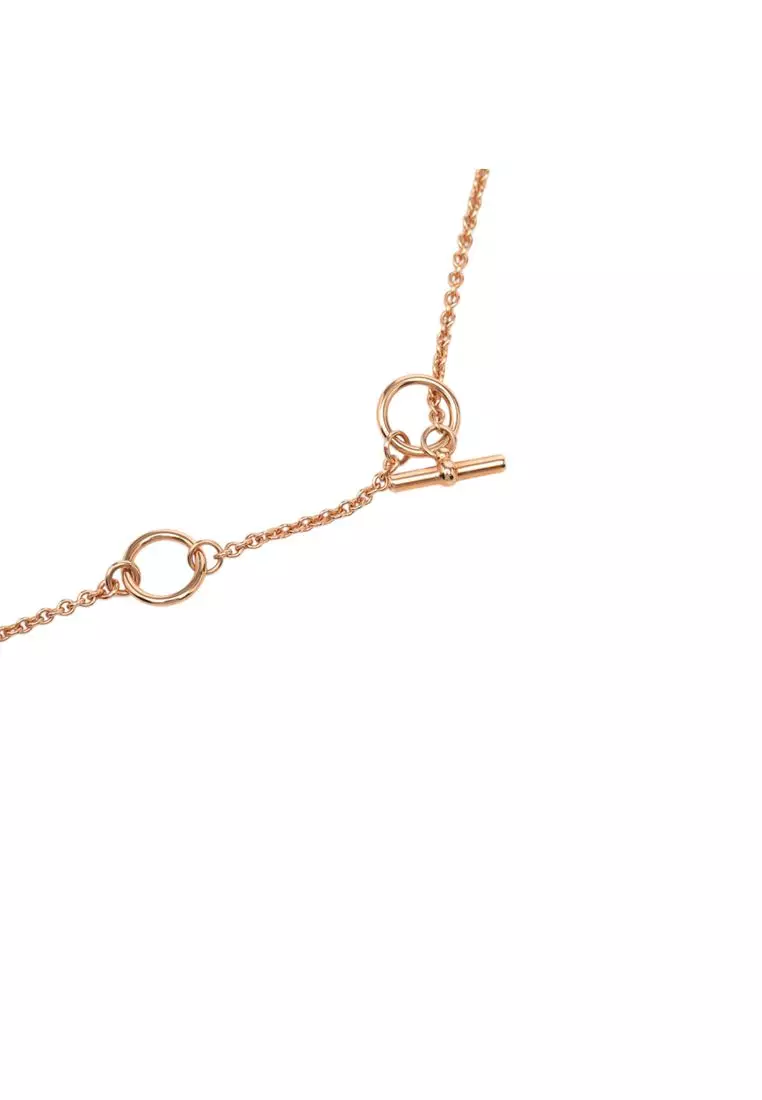 Pre-Loved Hermès Mini Rose Gold Plated Maillon Pendant Necklace