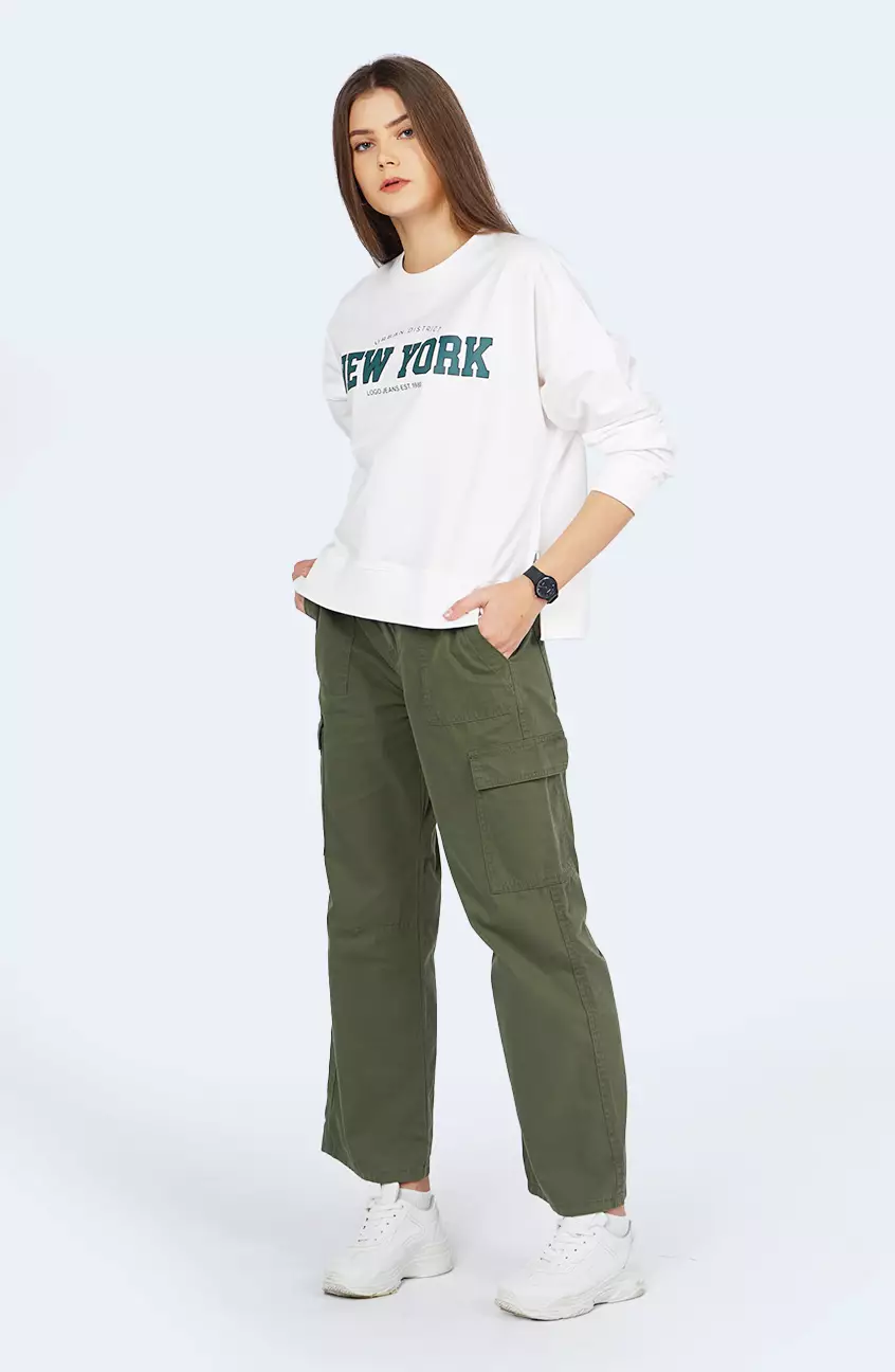 Celana Cargo Wanita Misha Olive