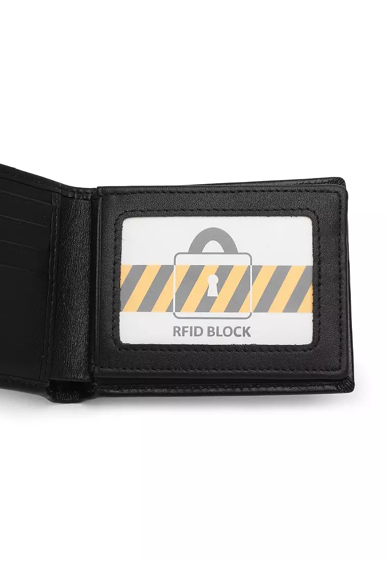 Men's Genuine Leather RFID Blocking Fortune Wallet - Black