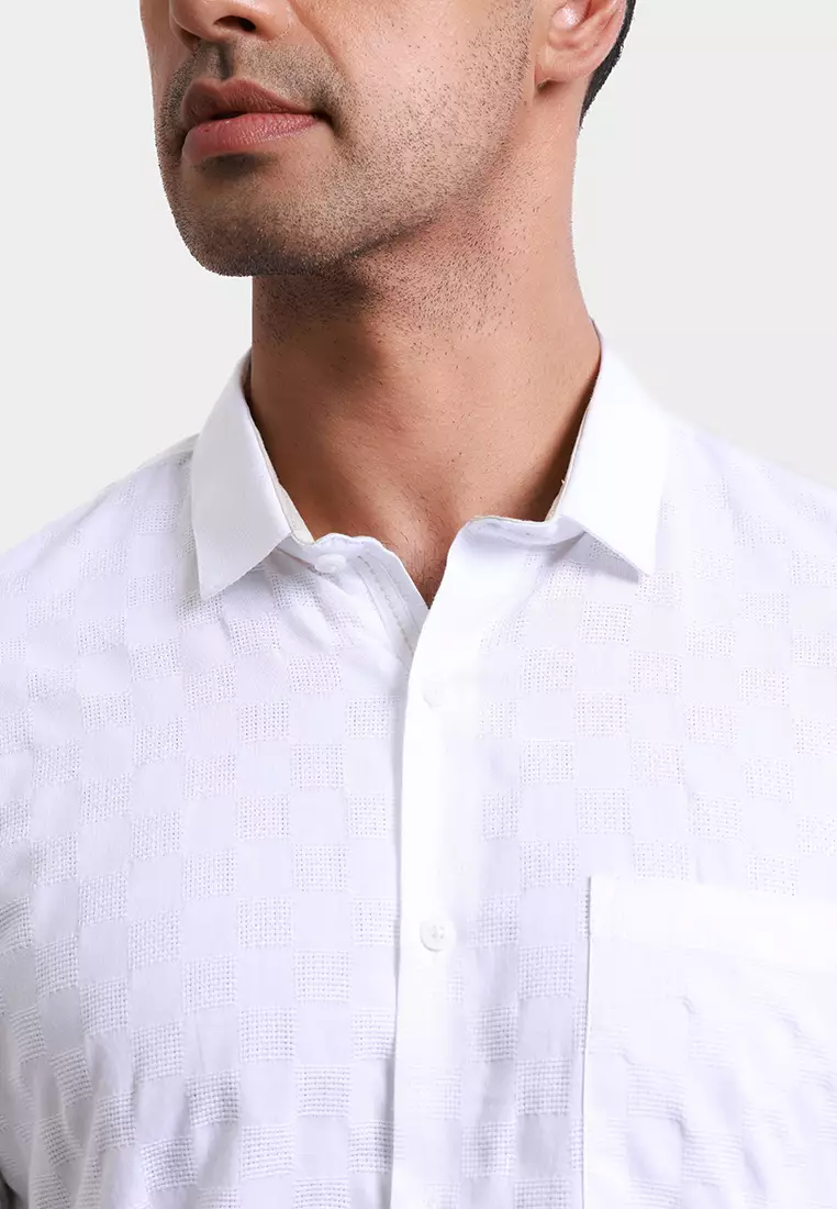MOC - Kemeja Polos Pria Lengan Pendek Tenere - White Warna WHITE