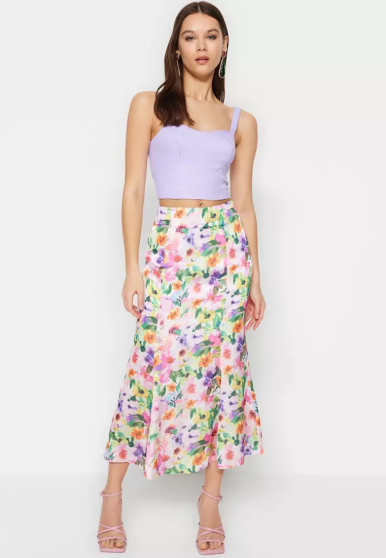 Floral skirt zalora hot sale