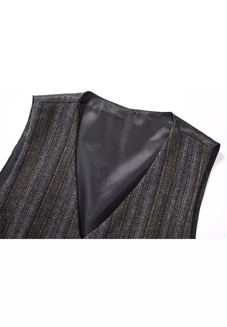 V-Neck Striped Suit Vest ZQ-M93
