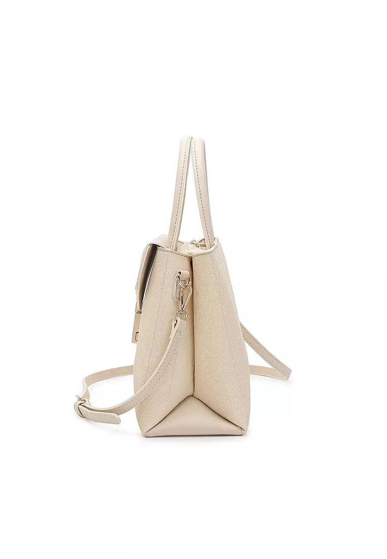 Women's Top Handle Bag / Sling Bag / Crossbody Bag / Shoulder Bag (Tas Tangan / Tas Selempang / Tas Bahu) - Krem