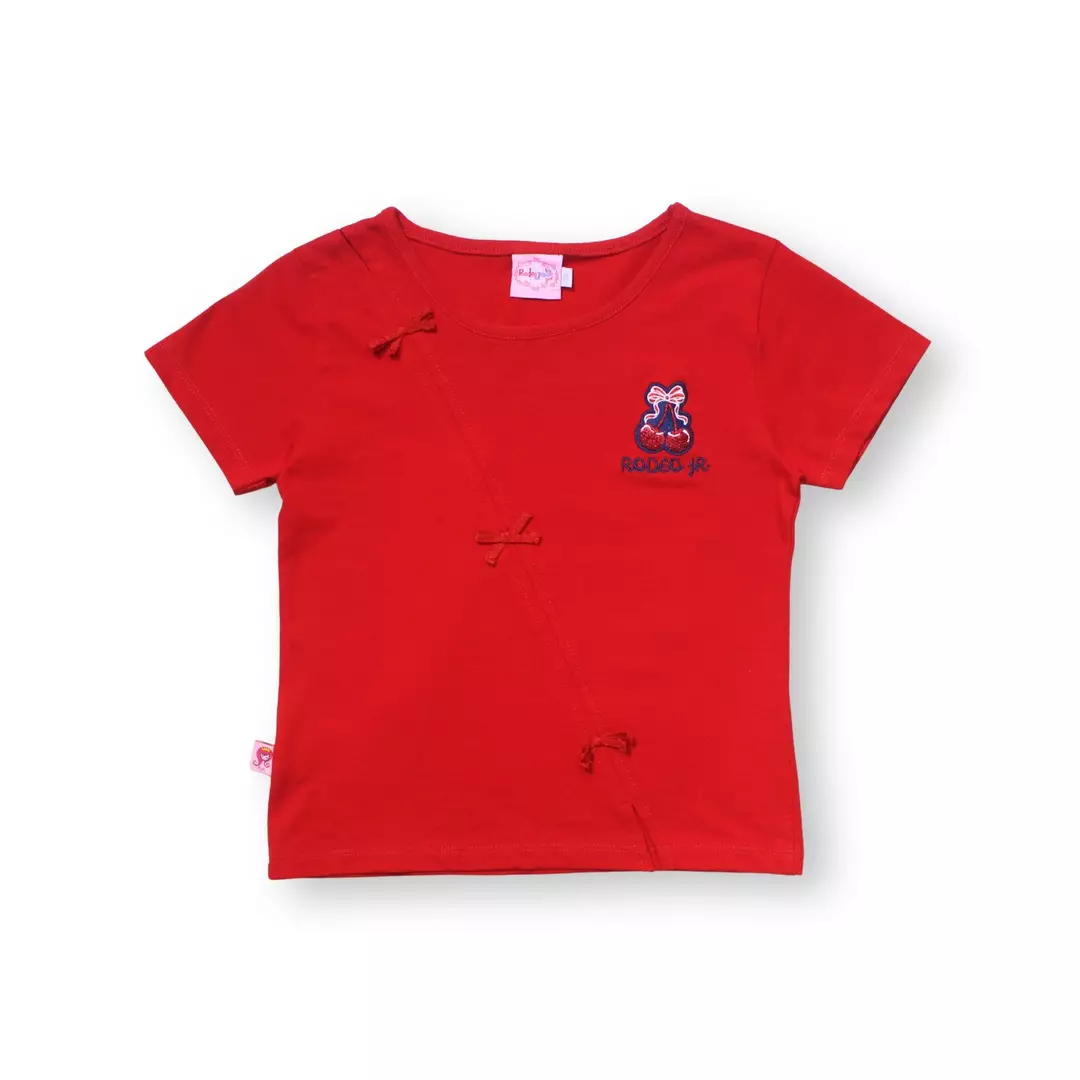 Kaos Crop Anak Perempuan Merah/ Crop T-shirt Girl Red/ RJG Cherry Belle