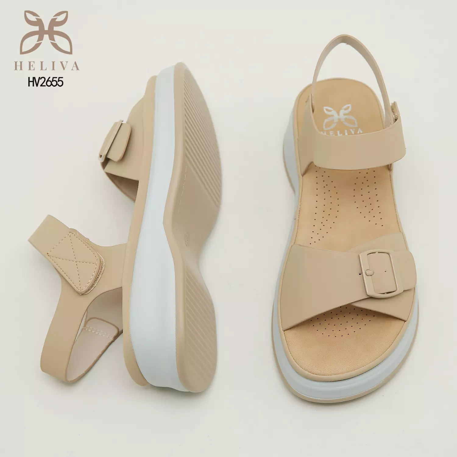 Heliva Vella Sandal Wedges Lady Sling Back Casual Look