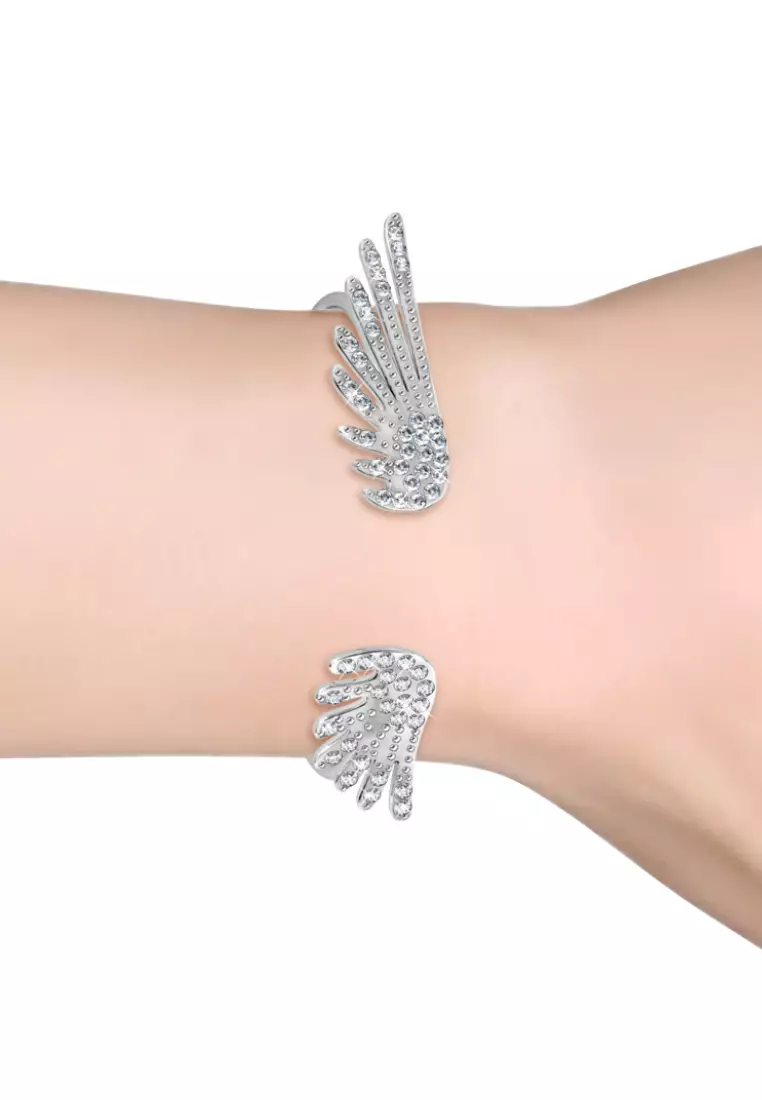 925 Silver bracelet plated in 18K yellow gold with wings