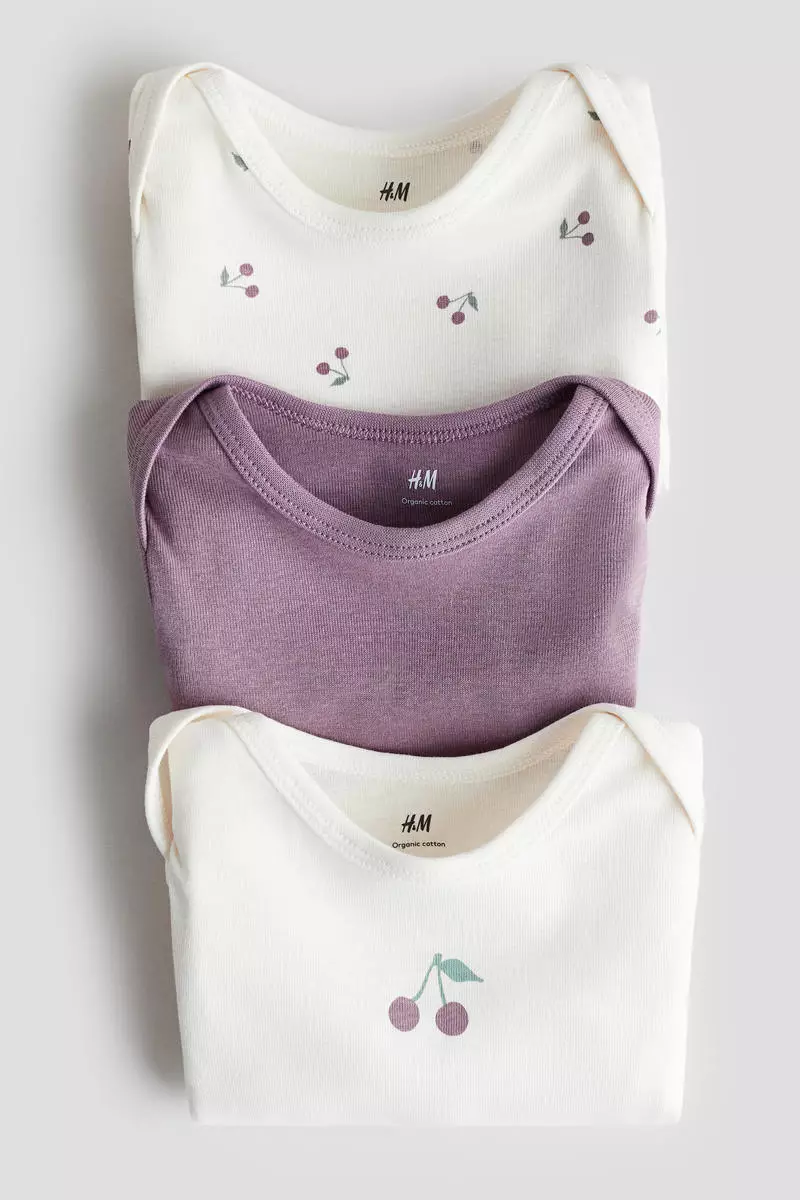 3-pack printed jersey bodysuits