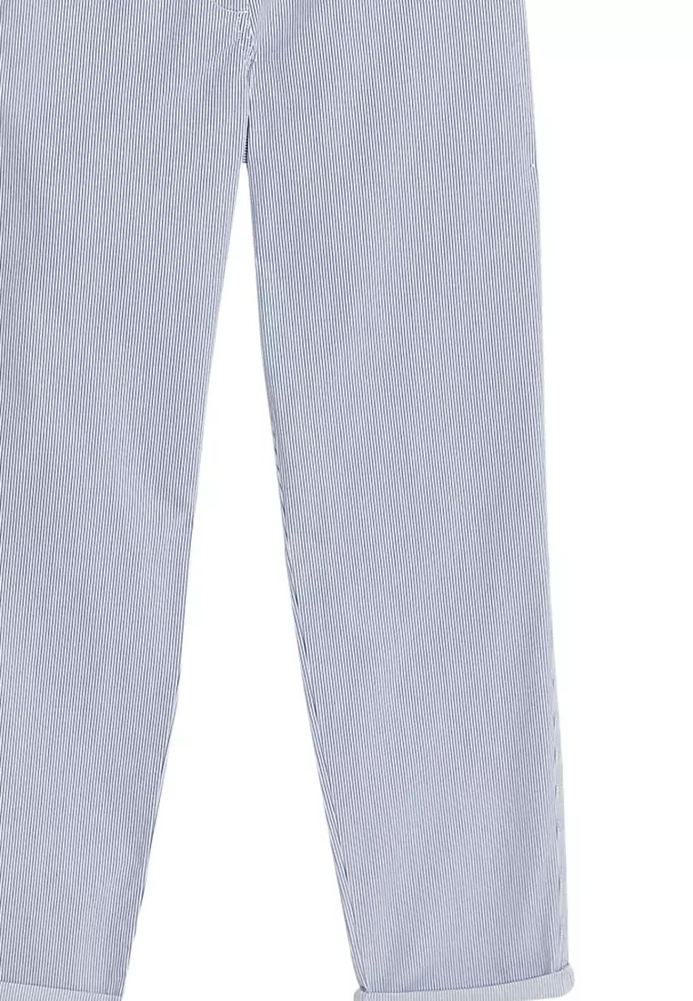Cotton Rich Striped Slim Fit Chinos