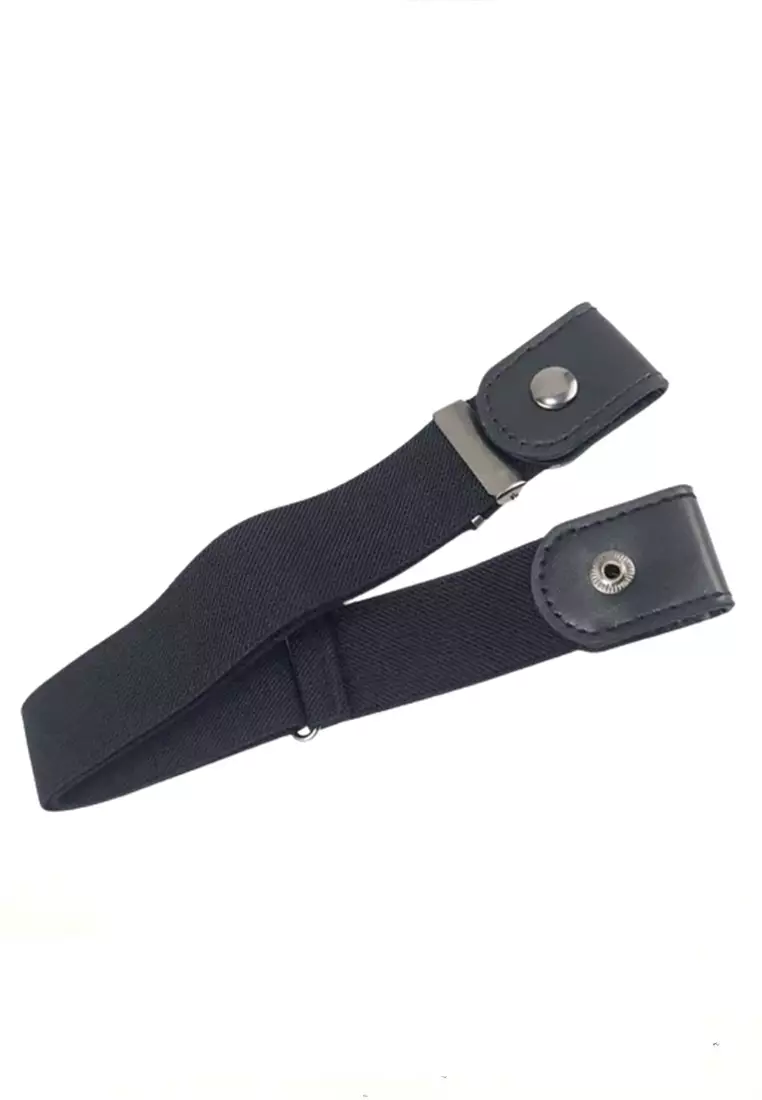 Imani Ikat Pinggang Klip Wanita Elastis Buckle Belt Material Polyester Leather ORIGINAL - Black