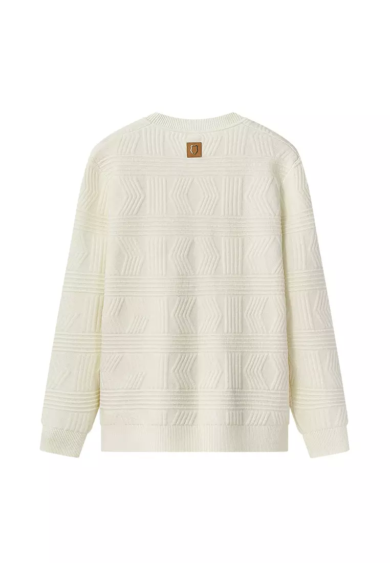 男裝 K-SWISS LOGO 滿印花紋毛衣