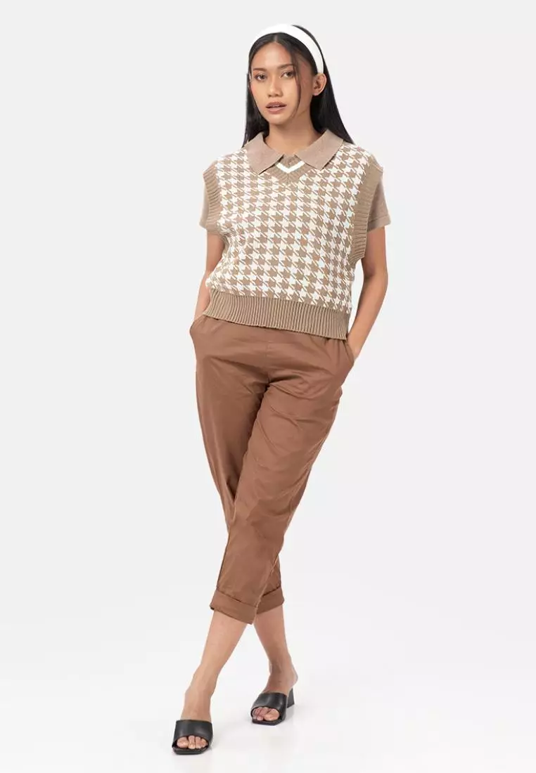 Clare Vest Knit in Brown