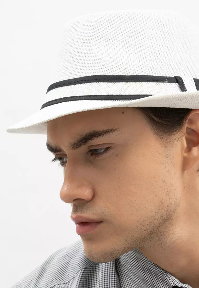 Houseofcuff Topi Fedora Cowboy Hat Fedora Ratan White