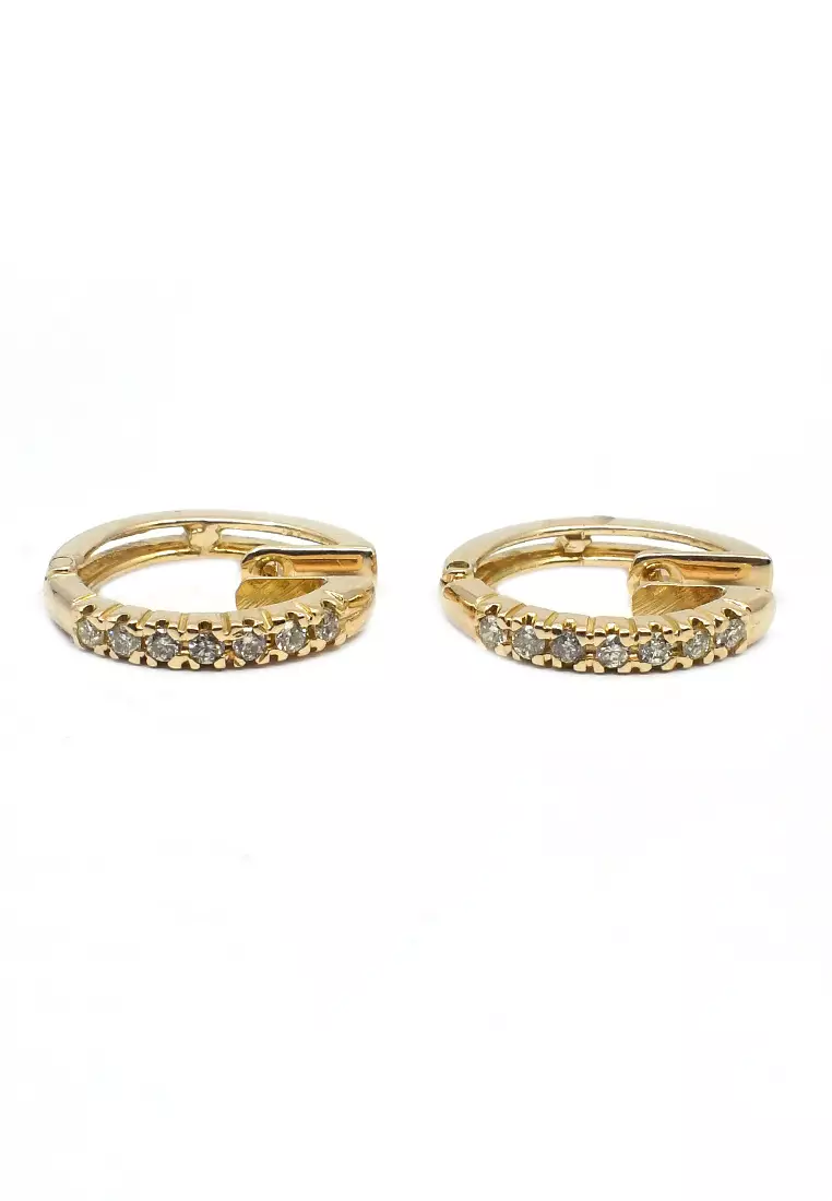 14K Locally Made Yellow Gold Earringswith Diamonds