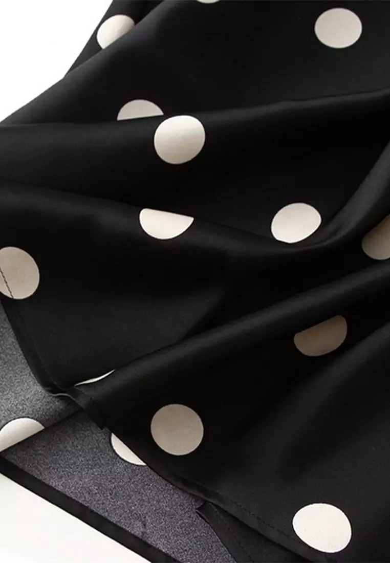 Polka Dot Silk Satin Skirt AF9830