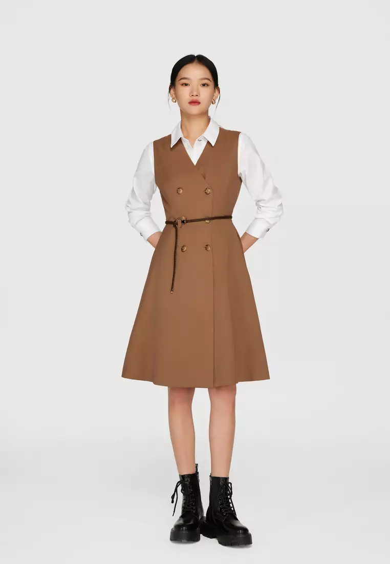 無袖西裝款連身裙