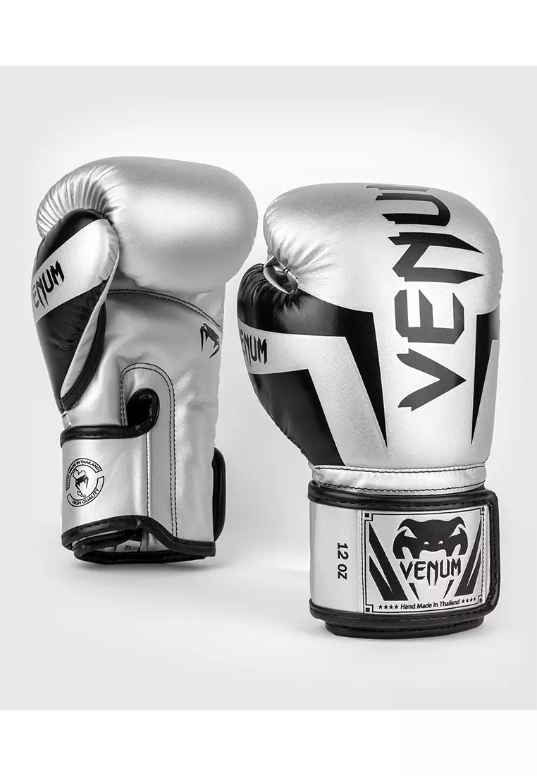Venum Elite Boxing Gloves - Silver/Black