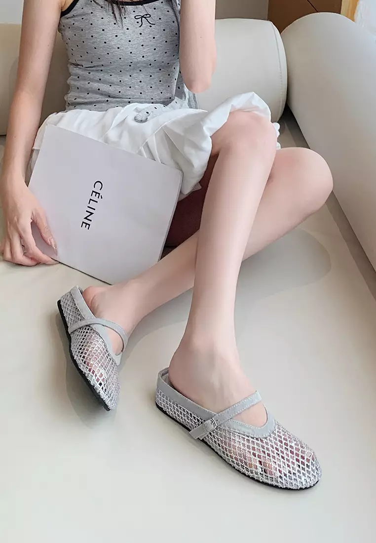 Mesh Hollow Strap Slip-Ons WW3368-2
