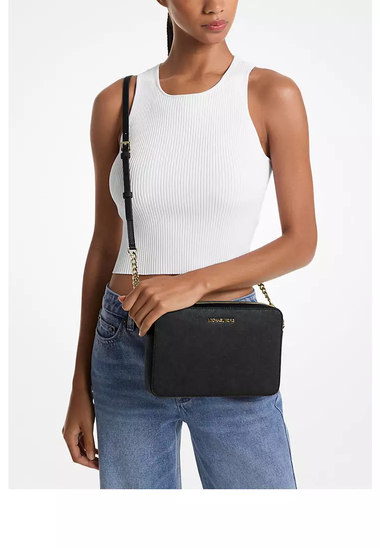 Jet Set Large Saffiano Leather Crossbody Bag