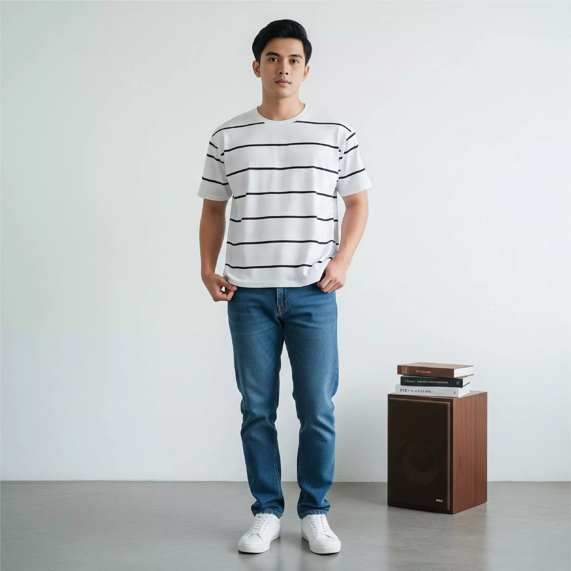 Kale EROS WHITE / Cotton Cloudy / Kaos Boxy Fit / Kaos Korea / Atasan Kaos Pria / Kaos Basic Pria