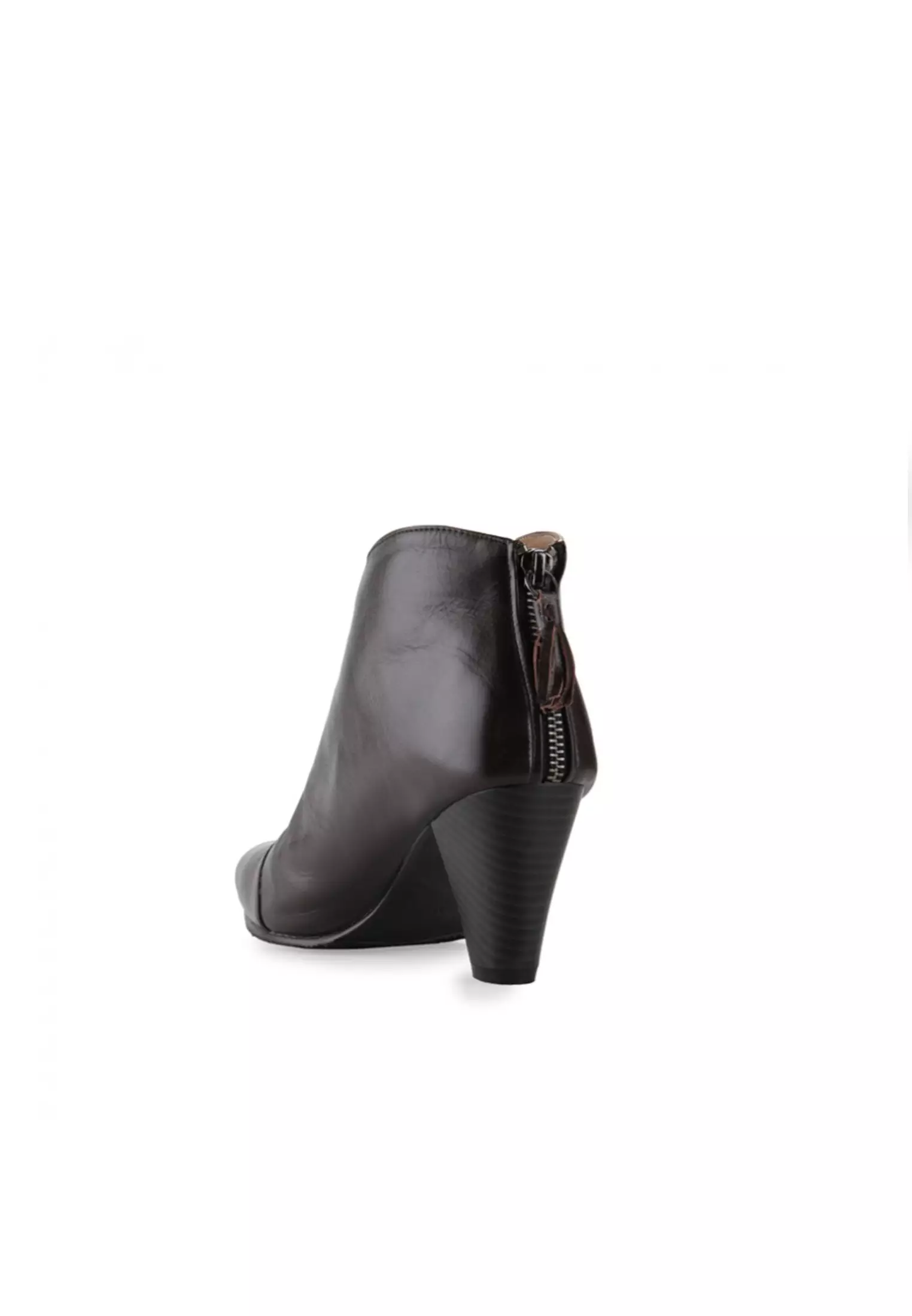 Corry Sepatu Back zipper boots Wanita guinine leather