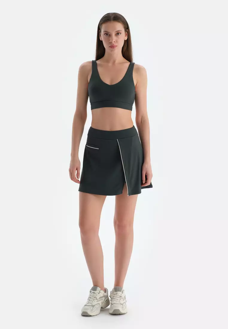 Dark Green Shorts, Slim Fit, Activewear for Women