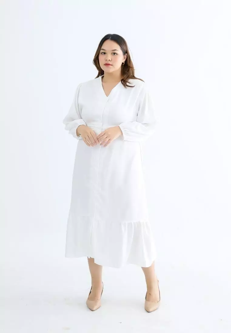 Plus Size Dress Magica Broken White