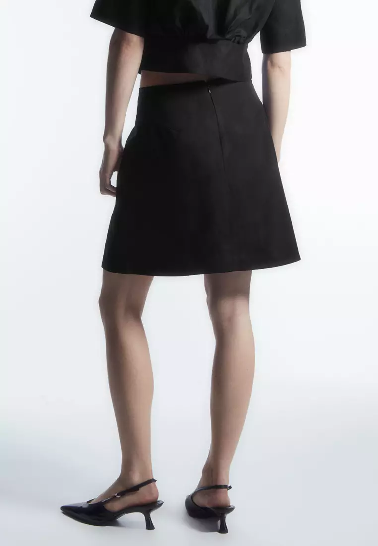 Textured A-Line Mini Skirt