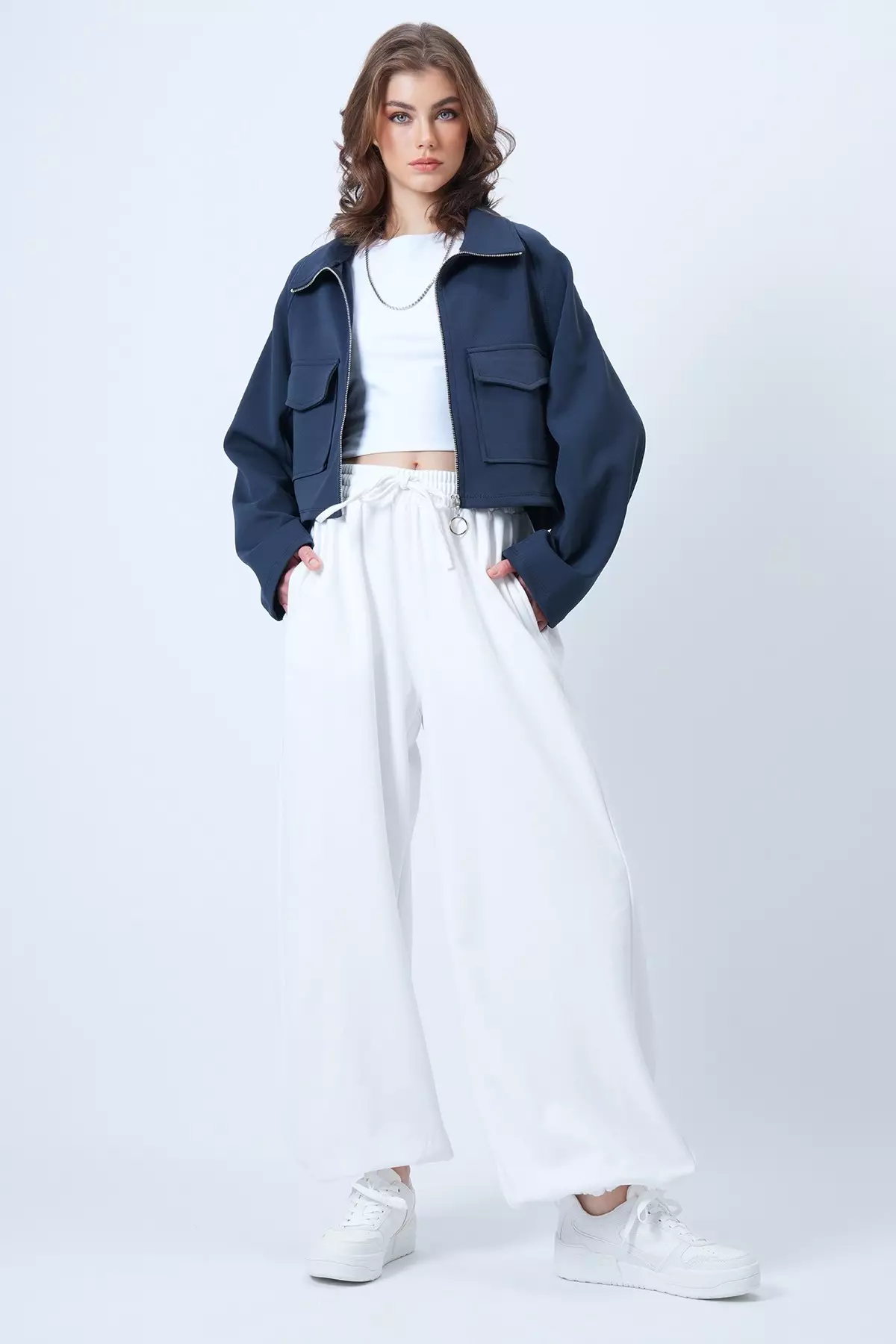 White Oversize Jogger Sweatpants Alc-X14610