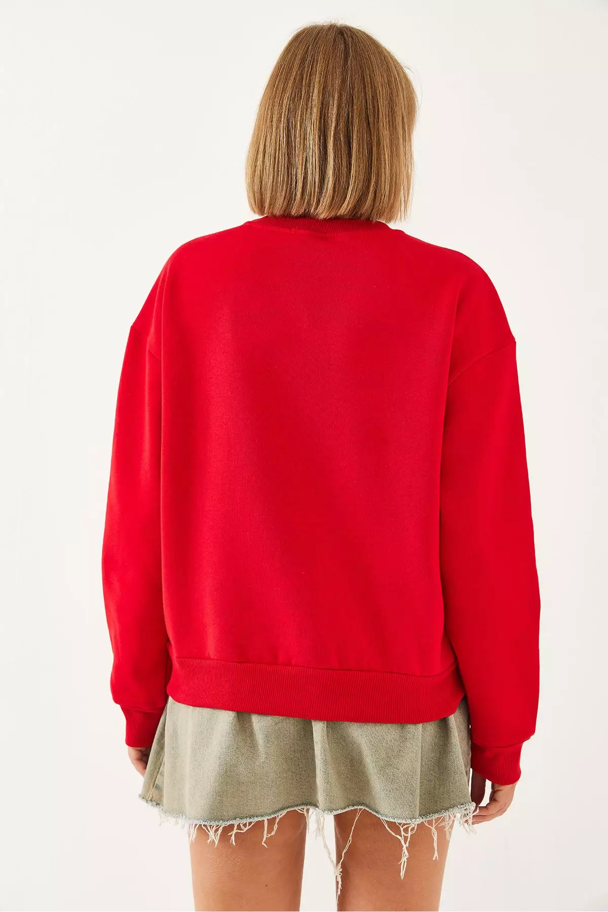 Women's Loose Cut Round Neck Sweatshirt Mbhs022 60601022