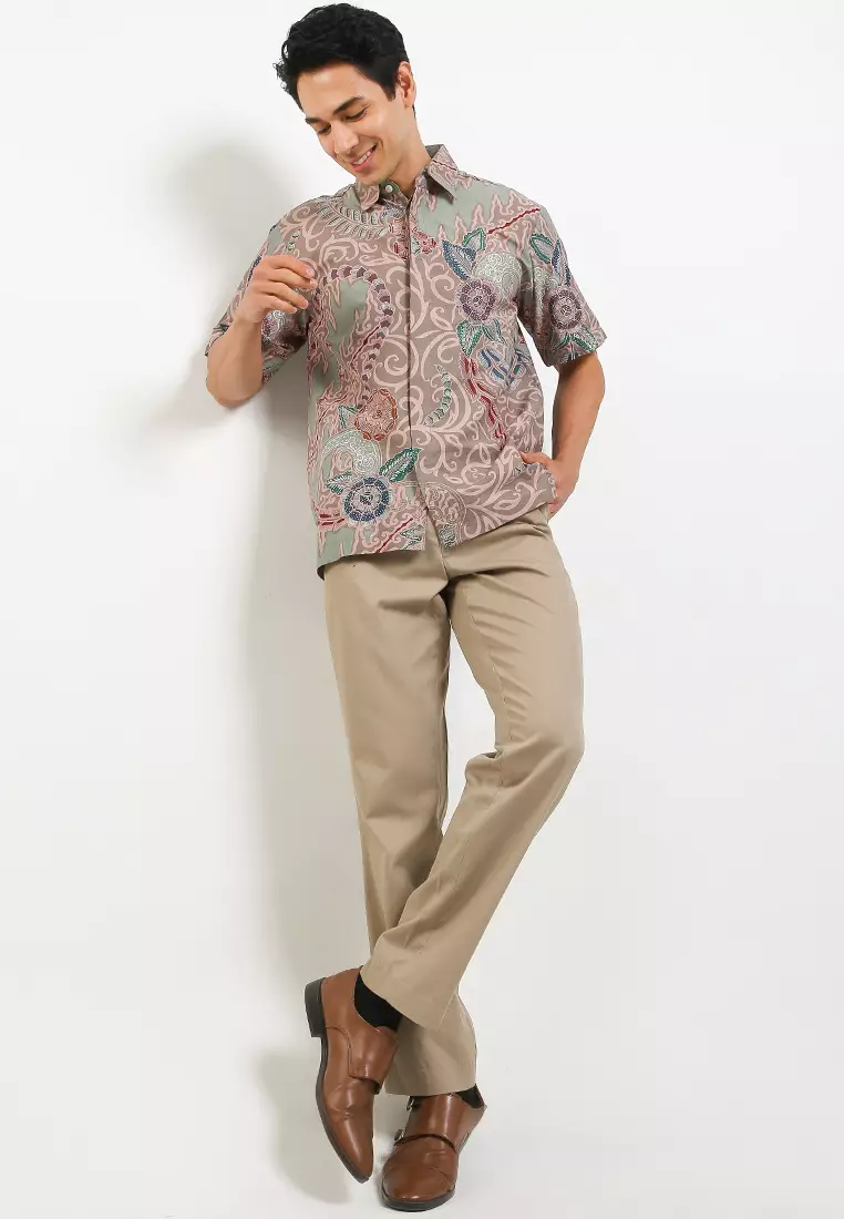 Harimurti Kemeja Batik Tulis Premium Pria Casual Modern Lengan Pendek