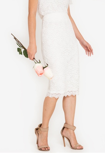 ZALORA OCCASION white Bridesmaid Co-Ord Lace Skirt 92804AA1A0CCF6GS_1