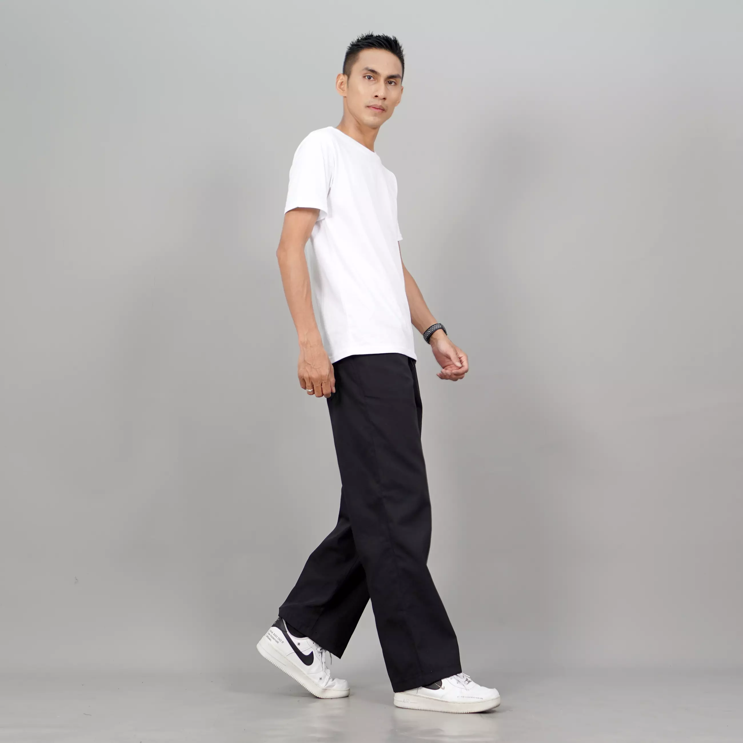 SAM Celana Pria Panjang Celana Loose Pants Pria Baggy Pants - HITAM