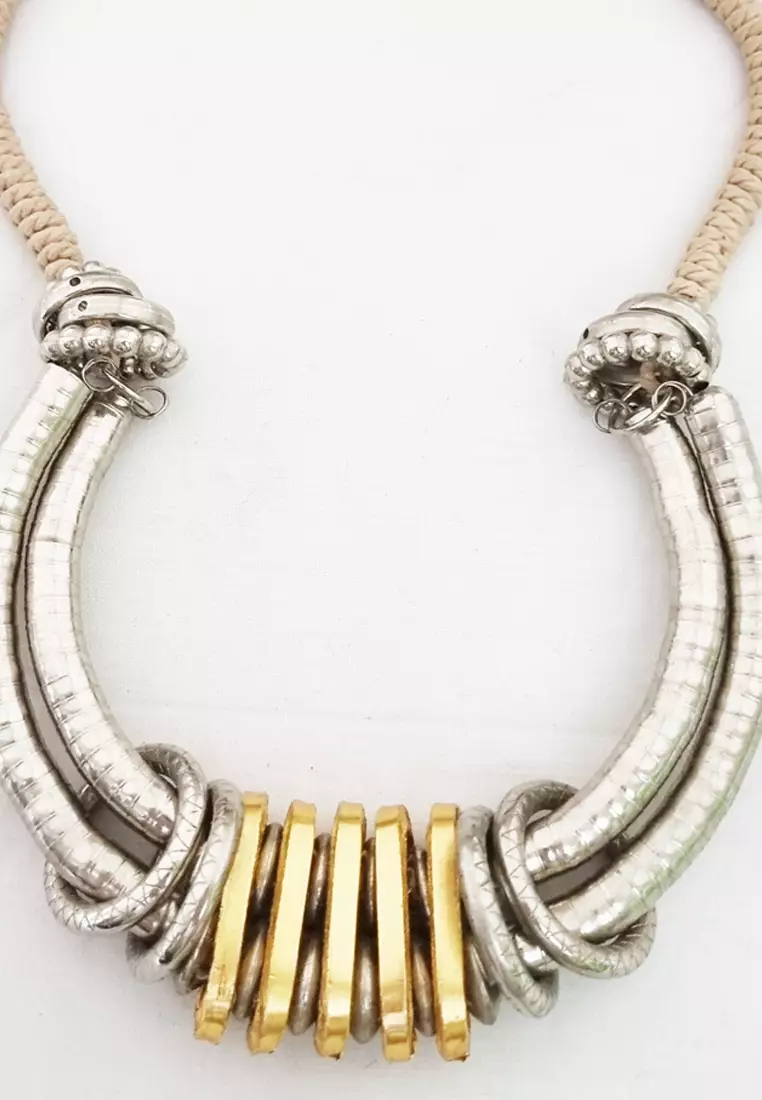 Women's Accessories Sofy Necklace Kalung Wanita Silver & Brown